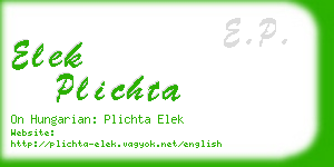 elek plichta business card